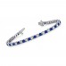 10.00 ct Ladies Round Cut Diamond And Sapphire Tennis Bracelet in 14 kt White Gold 10.00 ct Ladies Round Cut Diamond And Sapphire Tennis Bracelet in 14 kt White Gold